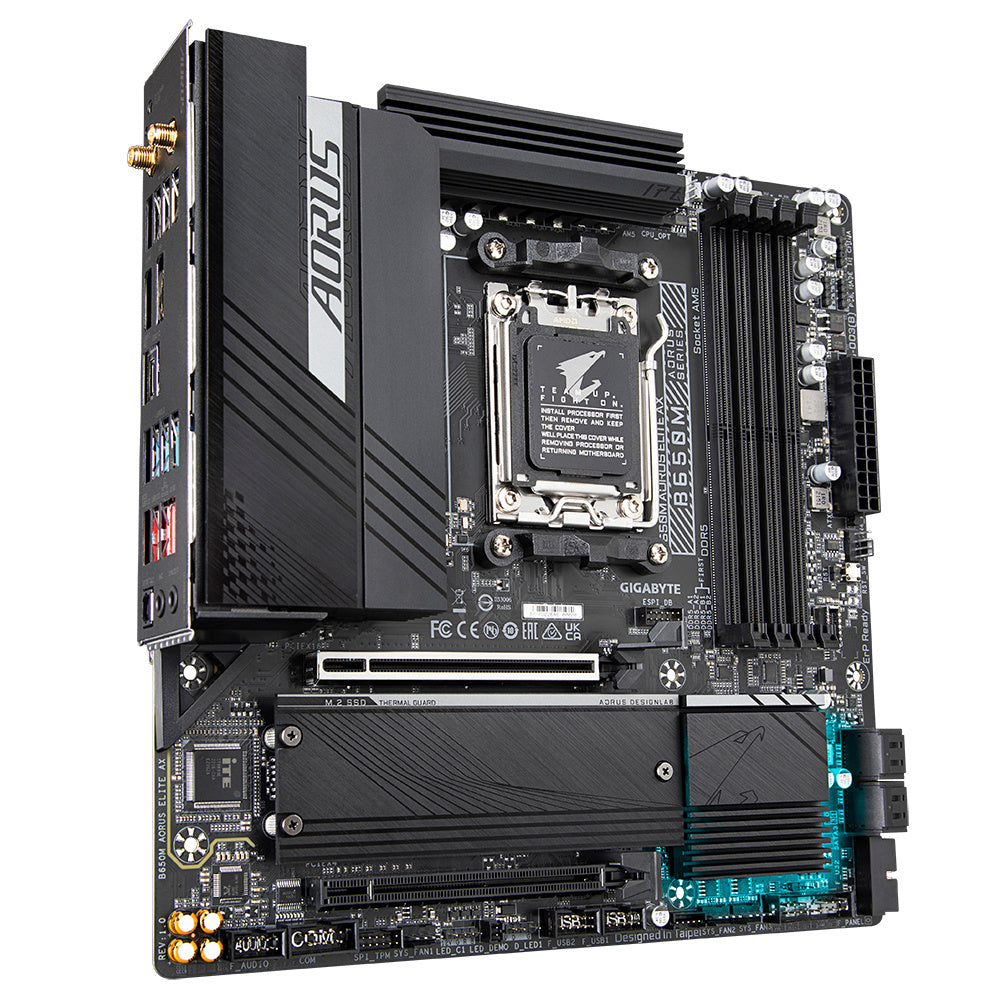 Tarjeta Madre Gigabyte B650M AORUS ELITE AX, SKT AM5, Micro ATX, 4x DIMM DDR5 Tarjeta Madre Gigabyte B650M AORUS ELITE AX, SKT AM5, Micro ATX, 4x DIMM DDR5